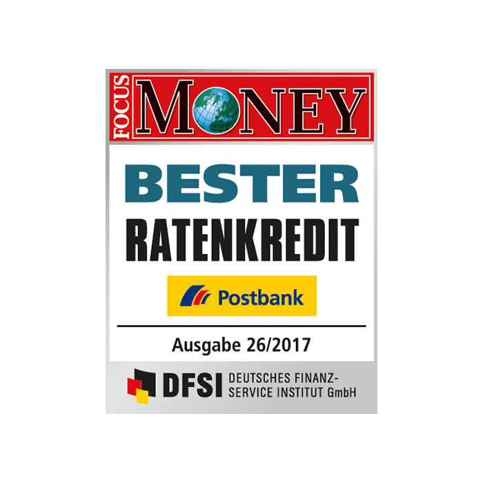 Postbank – Bester Ratenkredit laut FOCUS MONEY