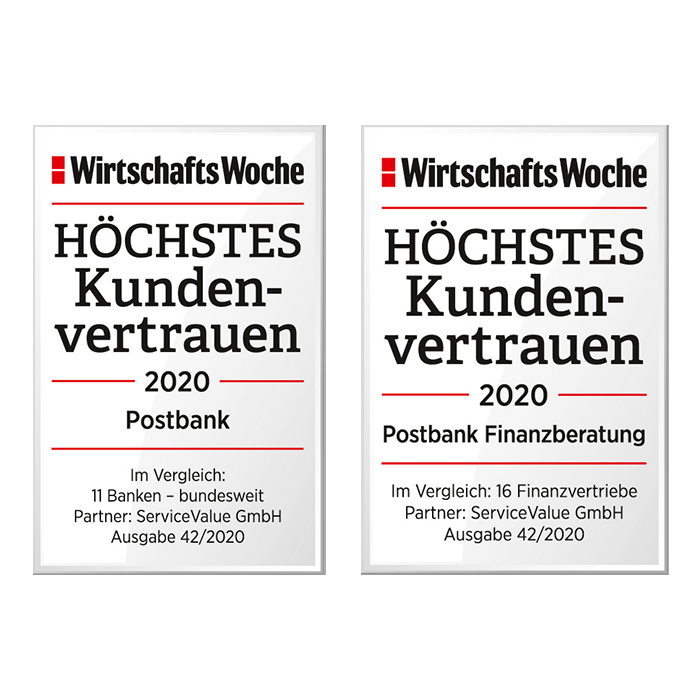 Postbank und Postbank Finanzberatung genießen höchstes Kundenvertrauen