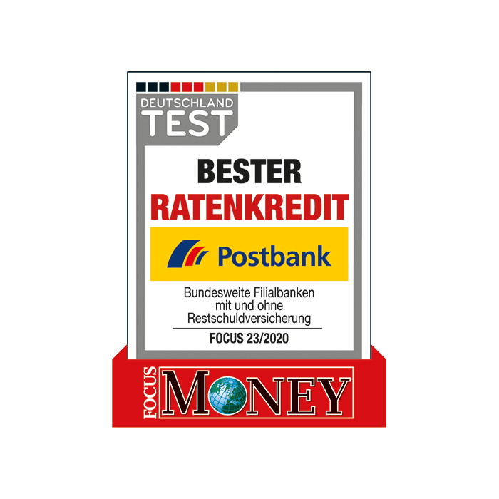 Postbank – erneut Bester Ratenkredit laut FOCUS-MONEY