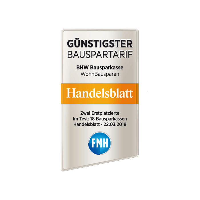 BHW WohnBausparen ist „Günstigster Bauspartarif 2019“