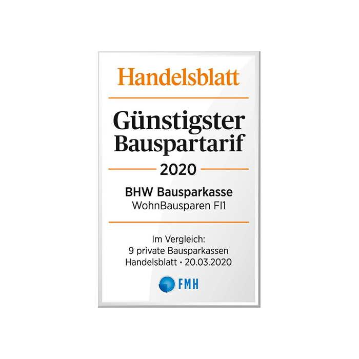 BHW WohnBausparen ist Günstigster Bauspartarif 2020!