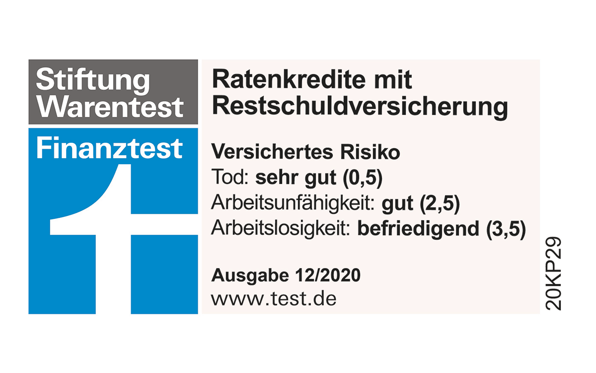 Finanztest zeichnet PB Ratenschutz aus