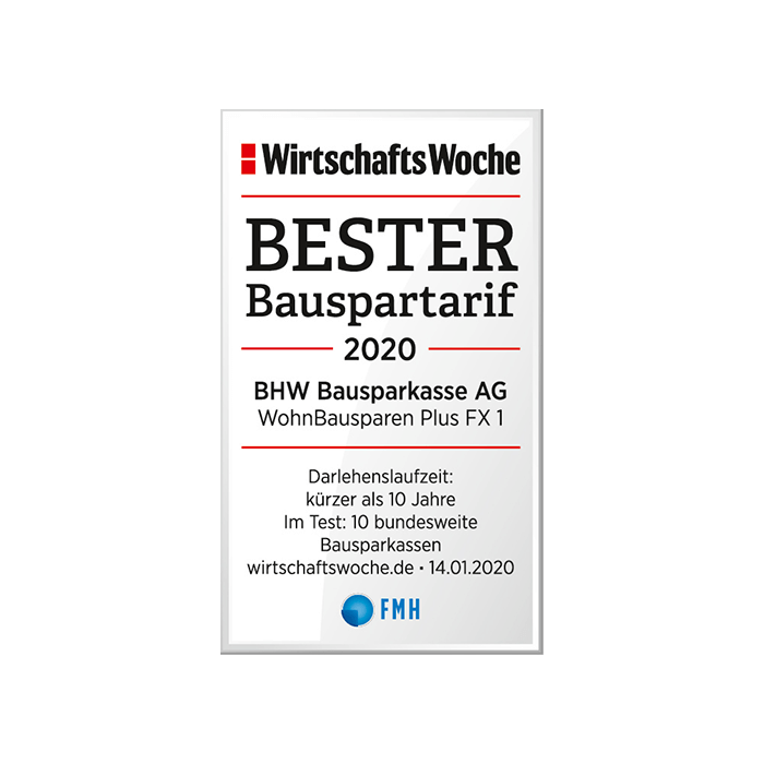 WirtschaftsWoche zeichnet BHW WohnBausparen als besten Bauspartarif