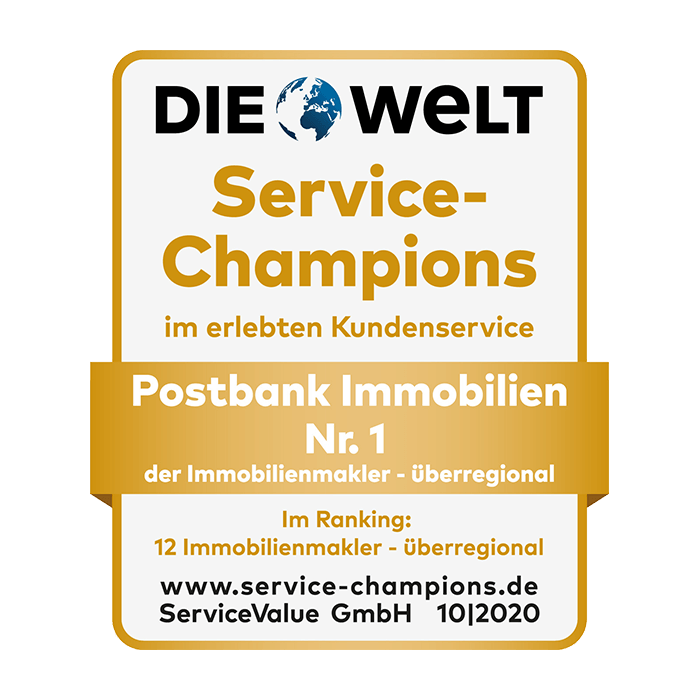 Postbank Immobilien ist Service-Champion 2020