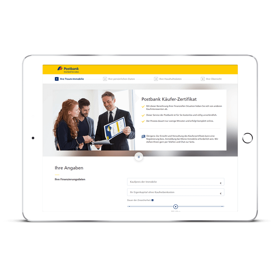 Postbank Käufer-Zertifikat erstellen – Wir sind für Sie da
