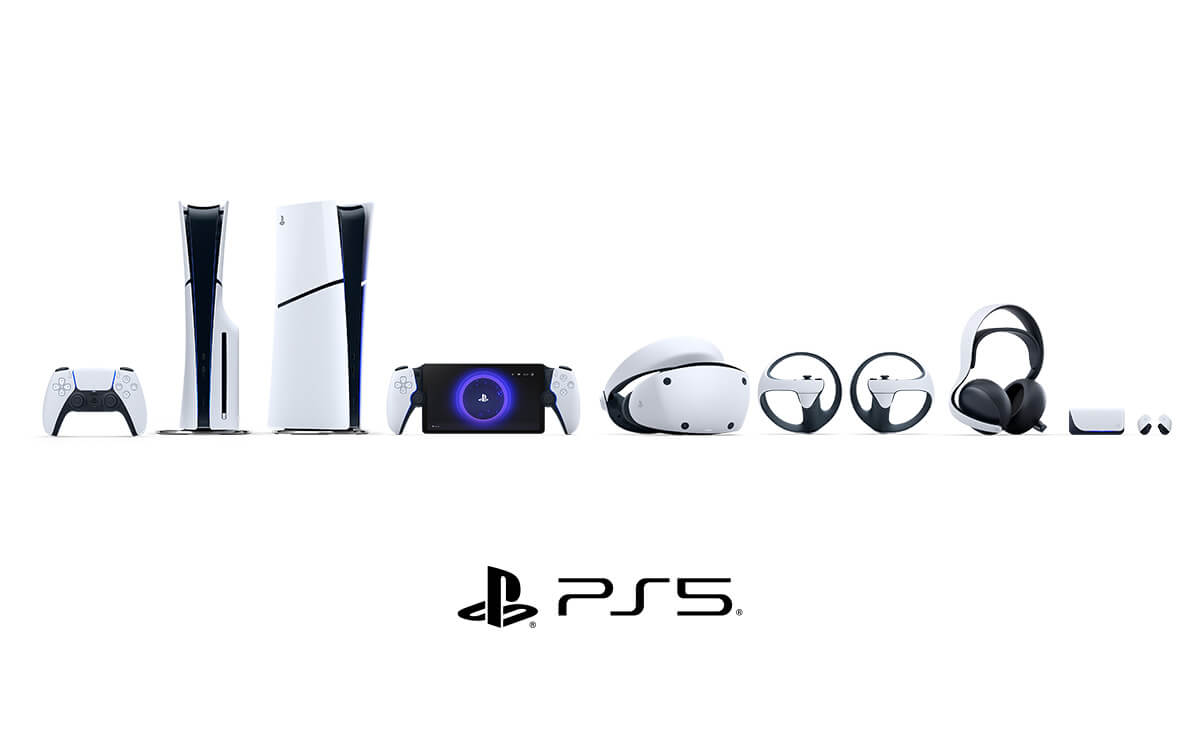 Eine Collage von PlayStation-Produkten