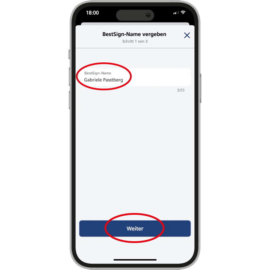 Erste Schritte mit der Postbank App – BestSign-Namen vergeben