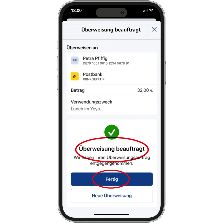 Erste Schritte mit der Postbank App – Fertig