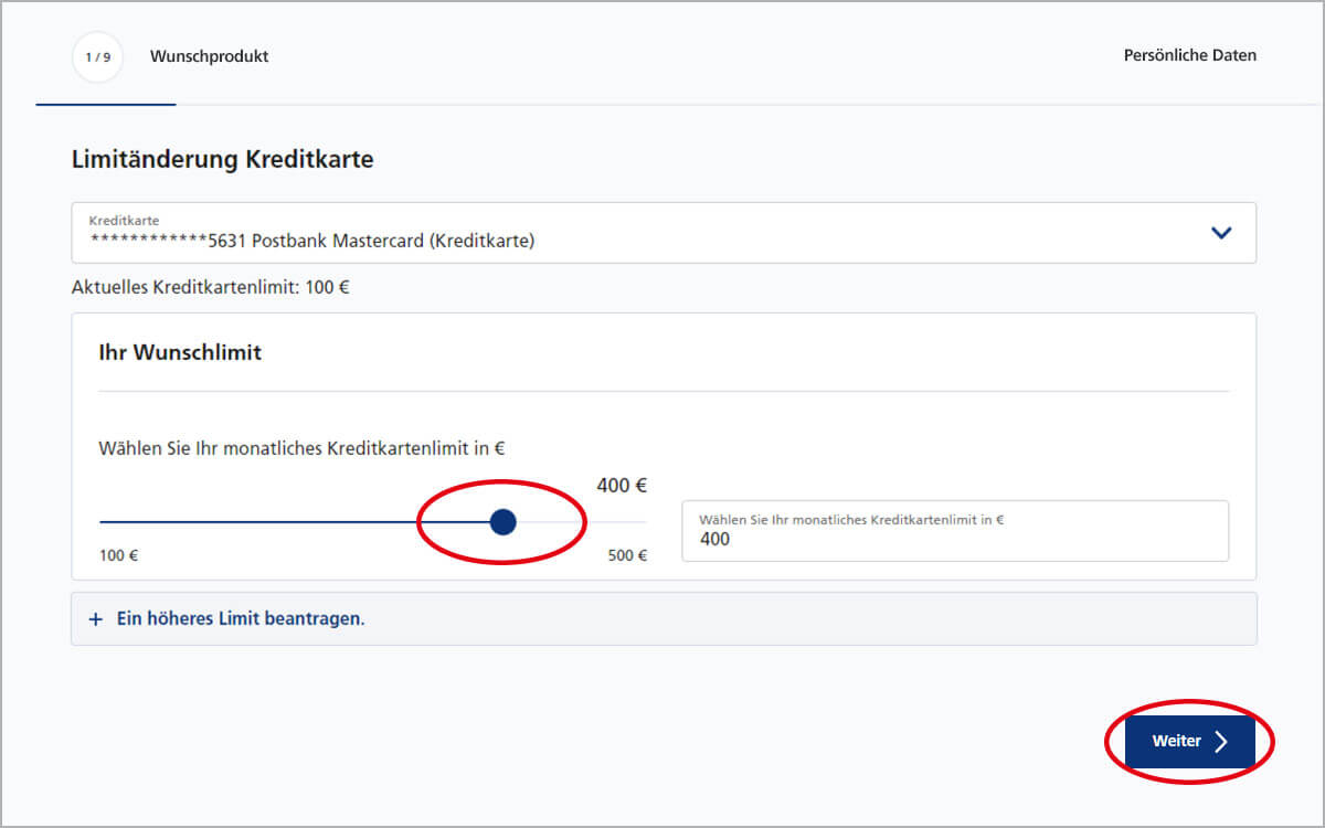 Kreditkarten-Limit erhöhen – Limithöhe festlegen