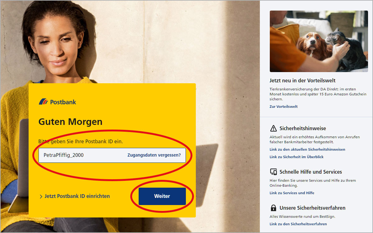 So empfangen Sie Nachrichten im Postbank Online-Banking – Einloggen