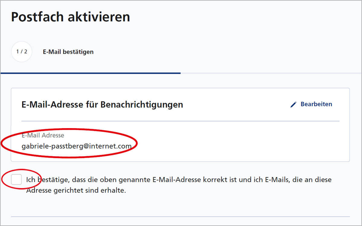 So empfangen Sie Nachrichten im Postbank Online-Banking – E-Mail-Adresse angeben