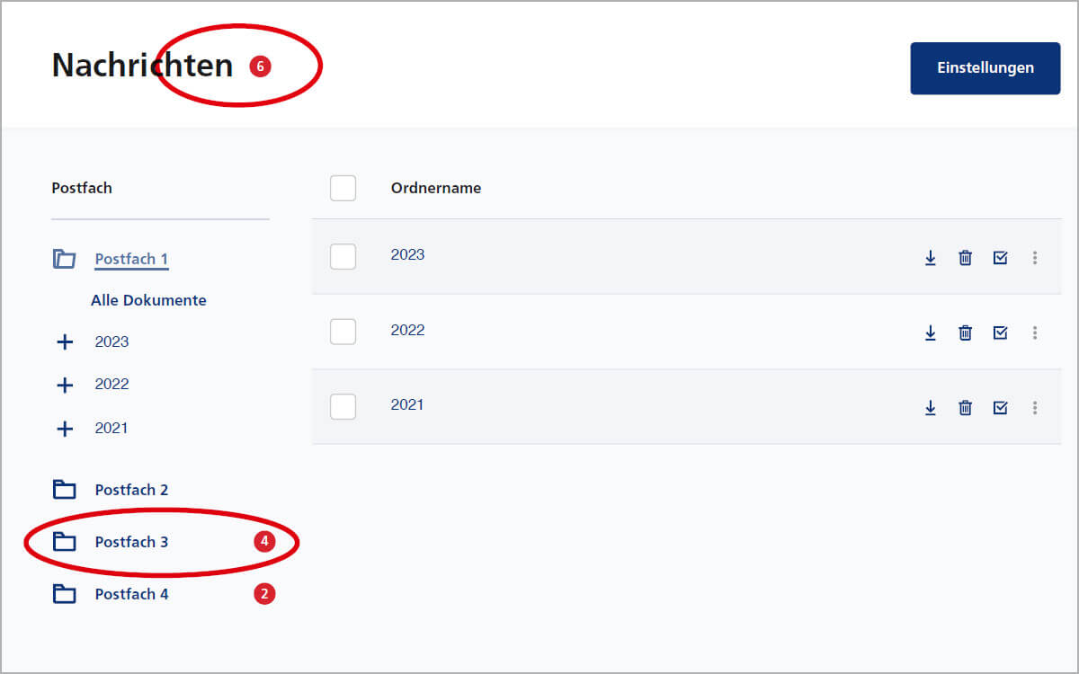 So empfangen Sie Nachrichten im Postbank Online-Banking – Postfach auswählen