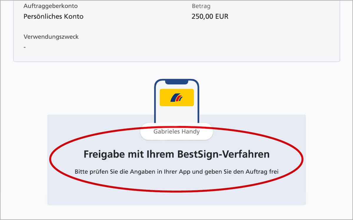 Überweisung freigeben