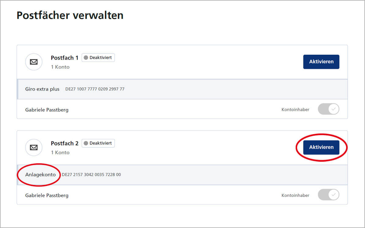 Postfach für das Wertpapierdepot aktivieren – Postfach aktivieren
