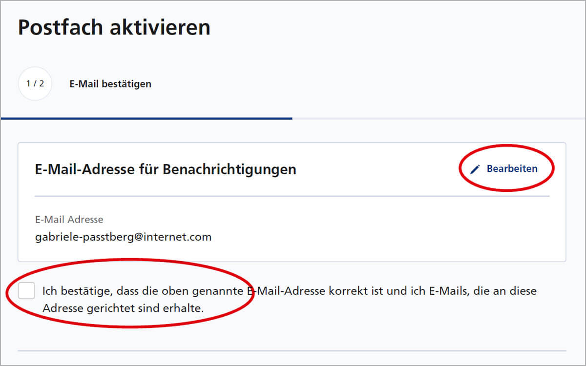 Postfach für das Wertpapierdepot aktivieren – E-Mail-Adresse hinterlegen