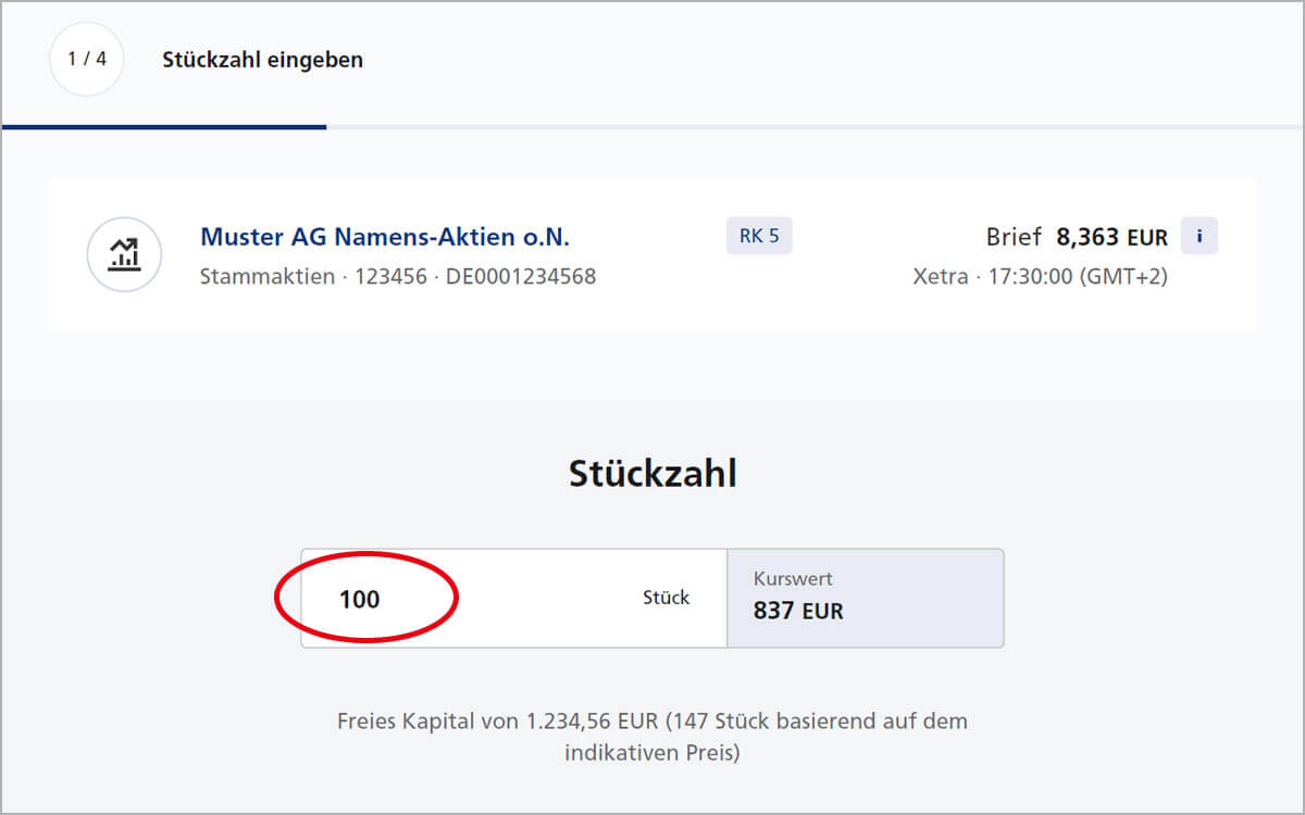 Wertpapiere ordern – Kauforder konkretisieren
