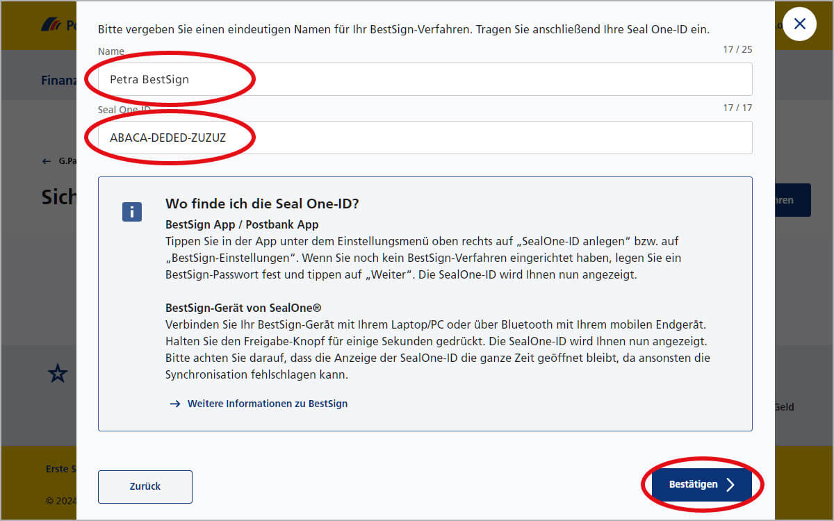 Postbank BestSign mit Gerät nutzen