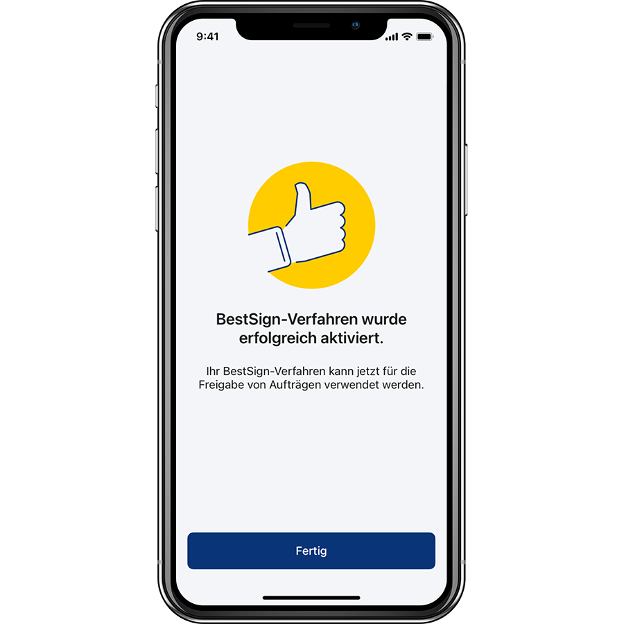 BestSign-Verfahren aktiviert