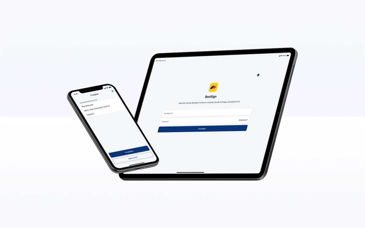 Die Postbank BestSign App für Geschäftskunden