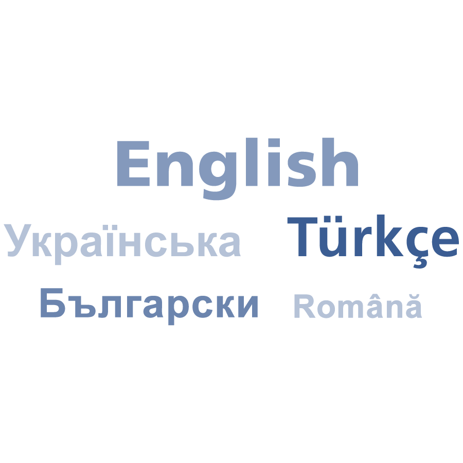 English - Українська - Türkçe - Български - Română