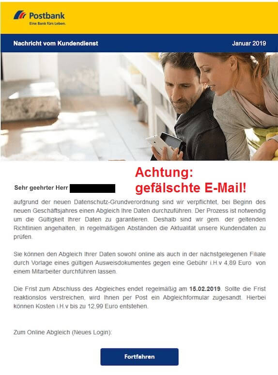 Sicherheitshinweise - Phishing-Mails zur DSGVO