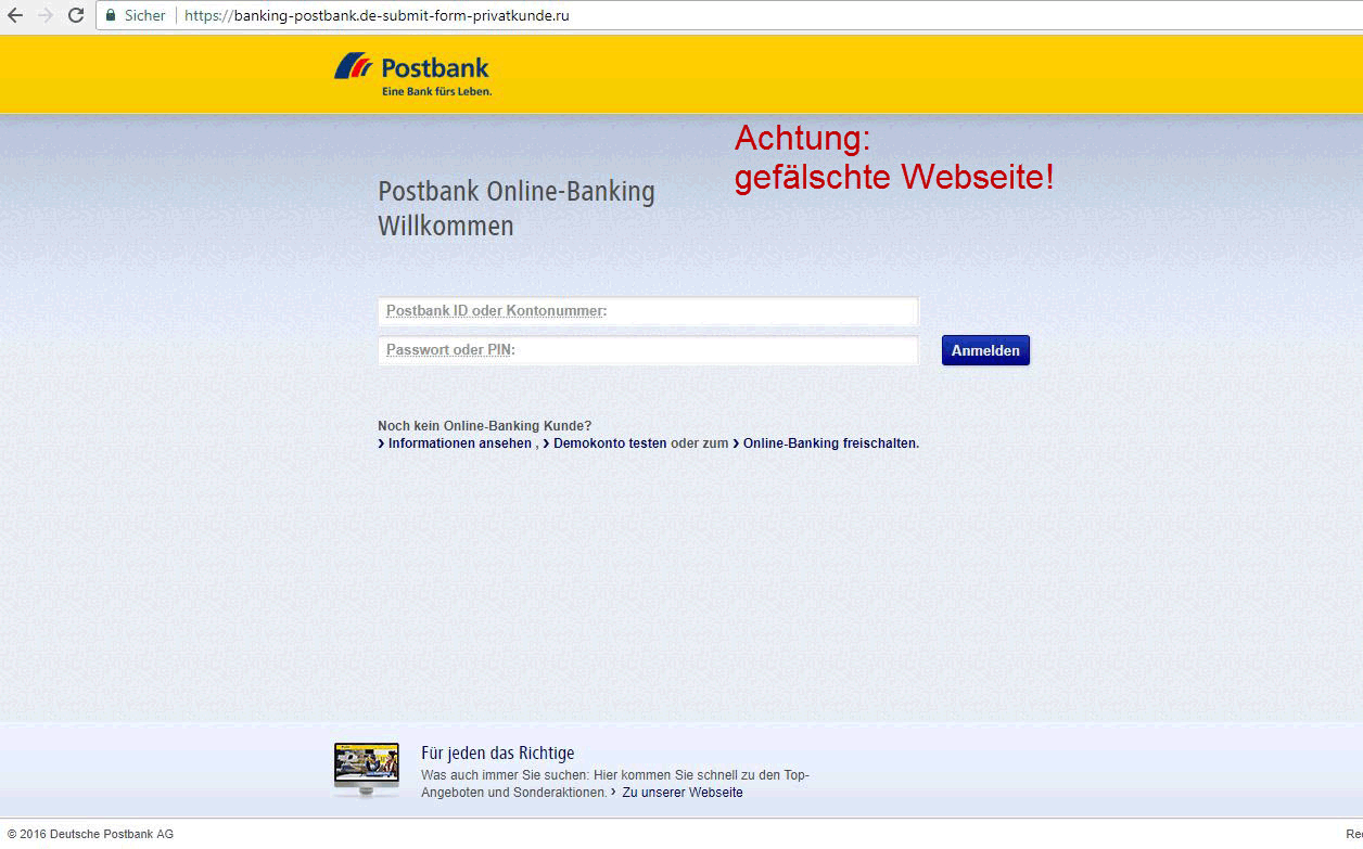 Aktuelle Sicherheitshinweise Der Postbank Postbank