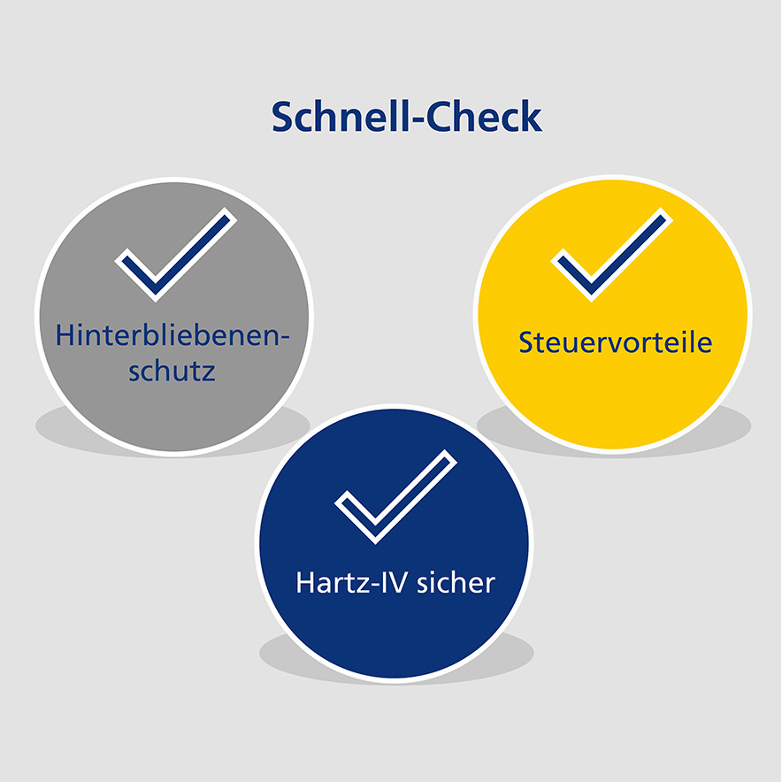 Symbolische Darstellung der Schnell-Check-Bausteine