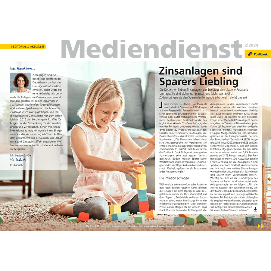 Ansicht des Postbank Mediendienstes 2/2024