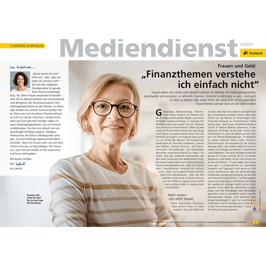 Ansicht des Postbank Mediendienstes 3/2024