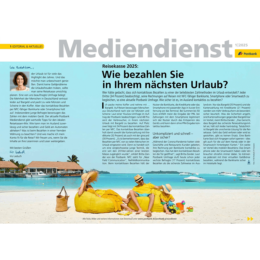 Ansicht des Postbank Mediendienstes 1/2025