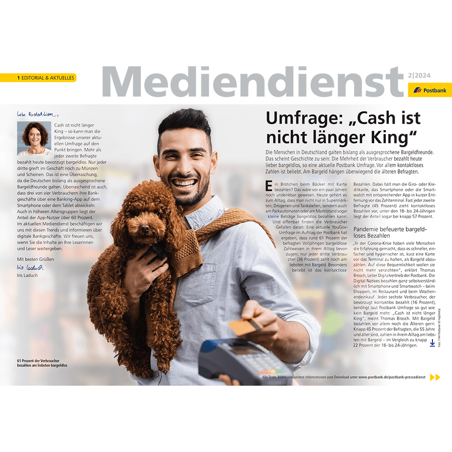 Ansicht des Postbank Mediendienstes 2/2025