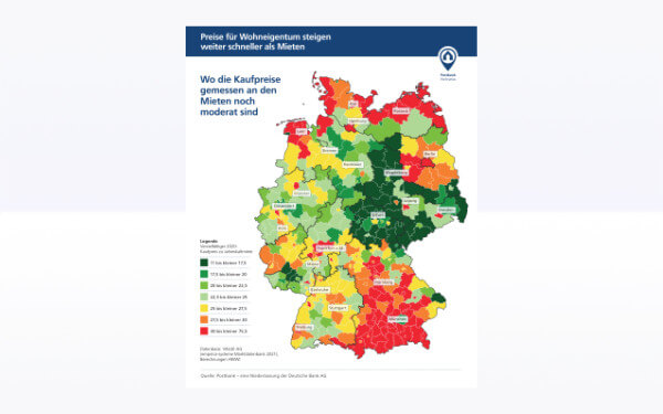 Postbank Wohnatlas 2021: Wie viele Jahresmieten kostet eine Eigentumswohnung?