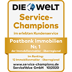 Postbank Immobilien ist Service-Champion 2020